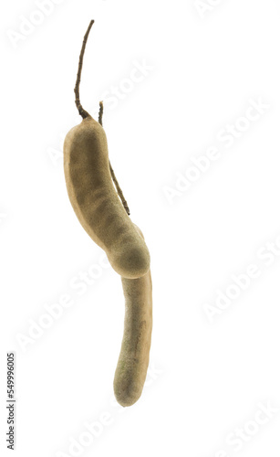 Tamarind with leaves isolated on a white background. photo