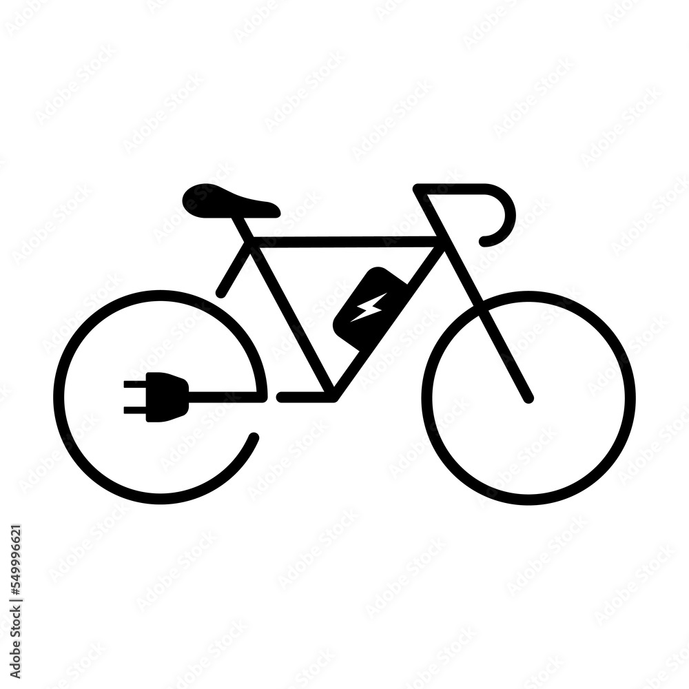 Electric Bike Silhouette Icon. Eco Bicycle on Electro Power with Plug Charge Glyph Pictogram. Green Electricity Energy Bike Sign. Ecology City Transportation Symbol. Isolated Vector Illustration Electric Bike Silhouette Icon. Eco Bicycle on Electro Power with Plug Charge Glyph Pictogram. Green Electricity Energy Bike Sign. Ecology City Transportation Symbol. Isolated Vector Illustration