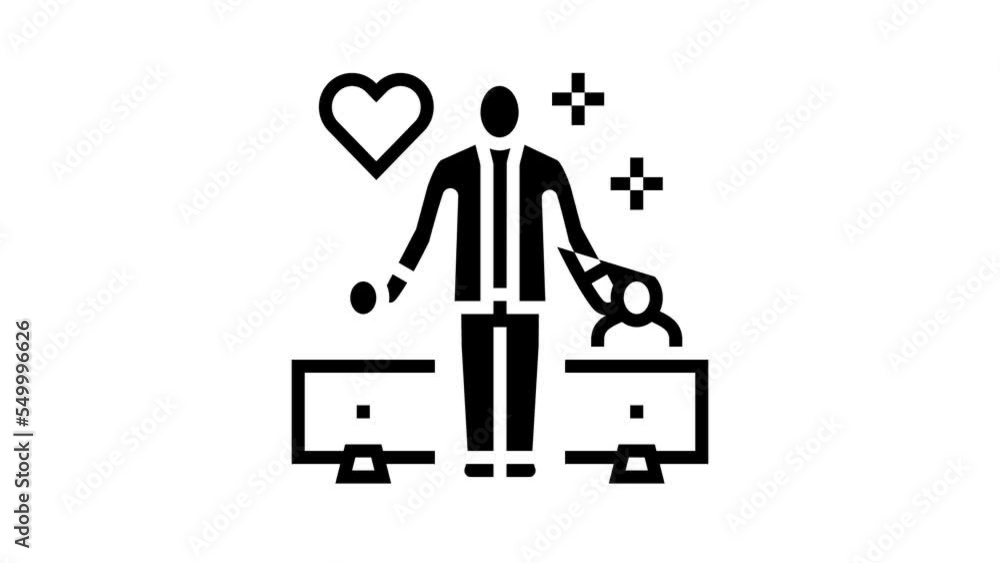 dating consultant online line icon animation
