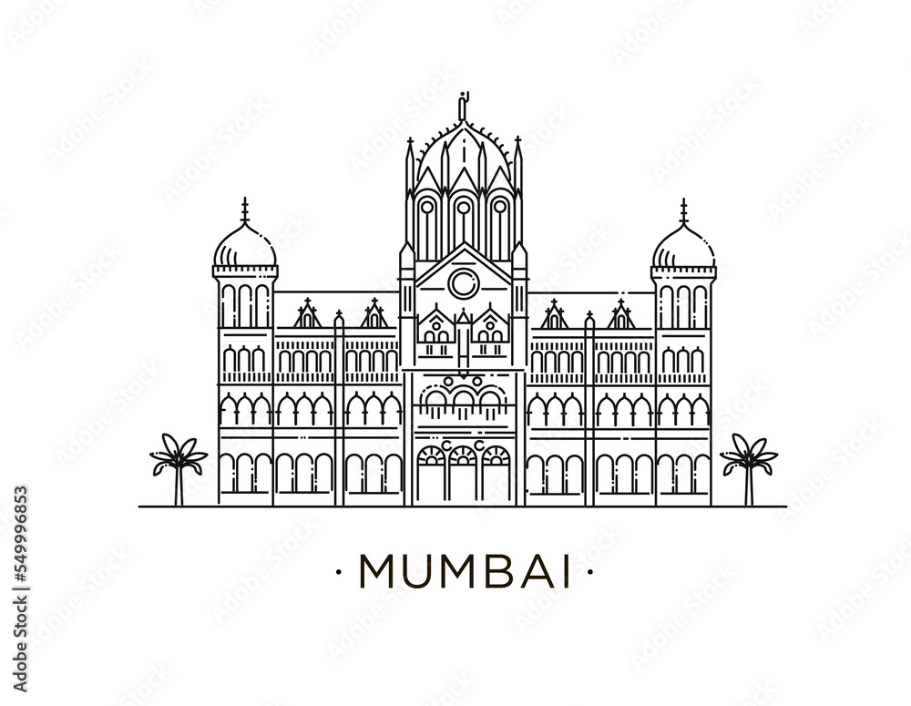 Historic railway station in Mumbai, India