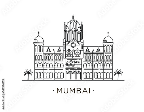 Historic railway station in Mumbai, India