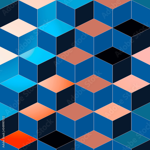 Abstract background  geometric background made of colorful cubes