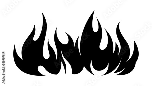 Fotografie, Tablou Flame fire fireball silhouette grunge tattoo design illustration clipart