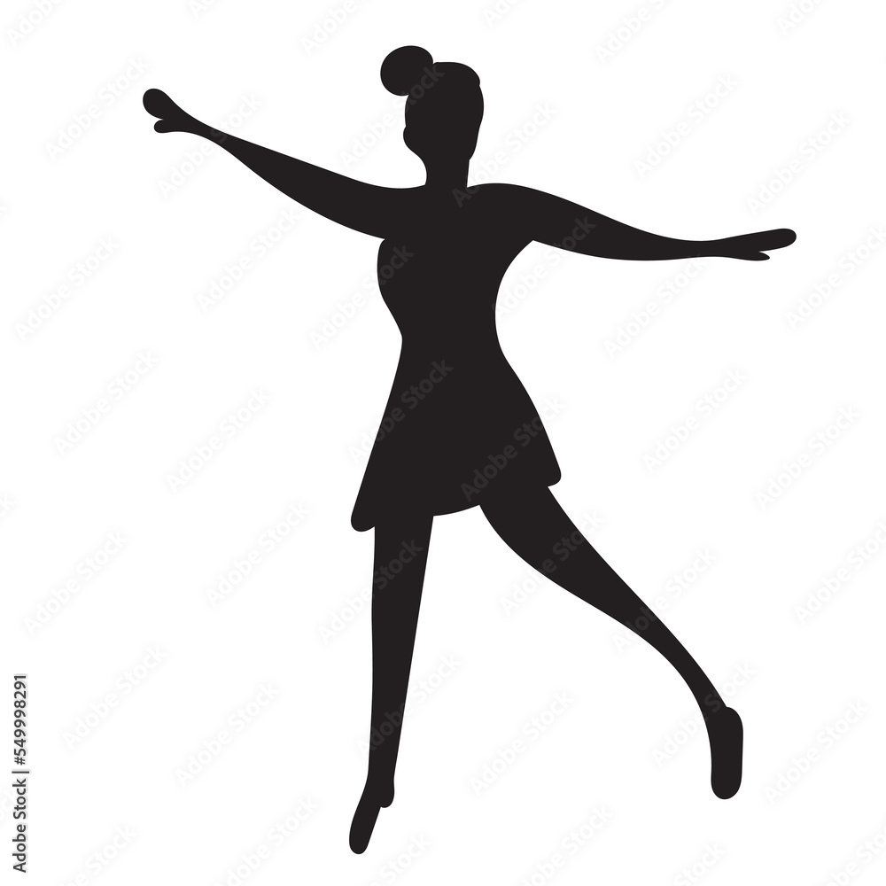 silhouette woman rejoice jumping design vector