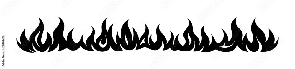 Flame fire border frame silhouette template set vector illustration clipart Flame fire border frame silhouette template set vector illustration clipart
