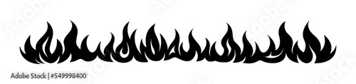Flame fire border frame silhouette template set vector illustration clipart