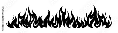 Flame fire border frame silhouette template set vector illustration clipart
