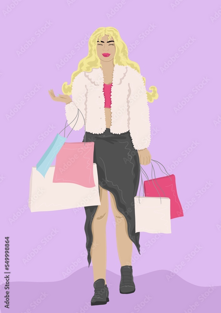 woman with shopping bags