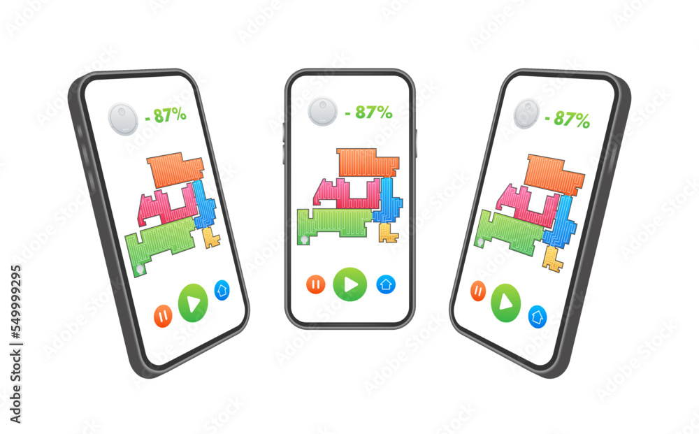 Robot vacuum cleaner. Housework done by robot. Vector illustration. Robot vacuum cleaner. Housework done by robot. Vector illustration.