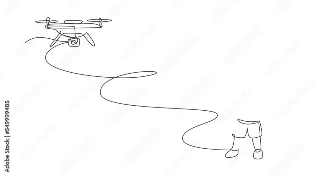 Vidéo Stock Self drawing animation of single one line draw boy with