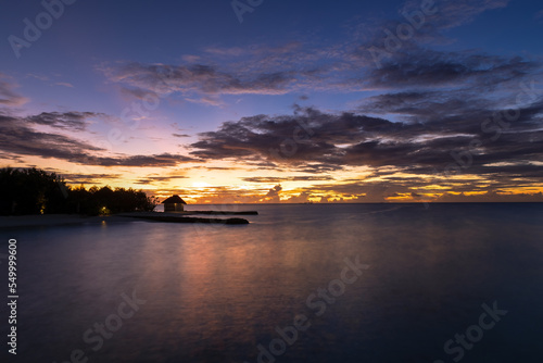 Sunset view at the beach of Drift Thelu Veliga retreat, Maledives