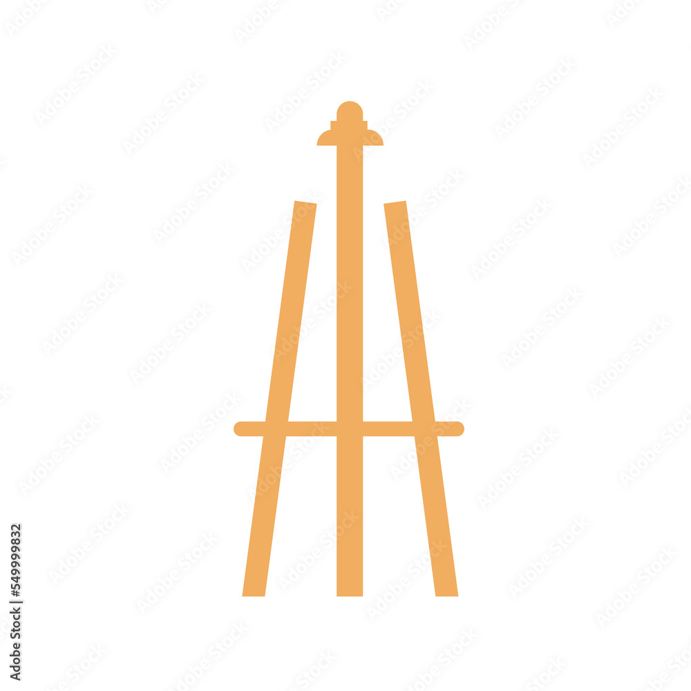 Wooden easel template of a colored table and white paper,Blank canvas on a painting easel,white drawing paper Wooden easel template of a colored table and white paper,Blank canvas on a painting easel,white drawing paper