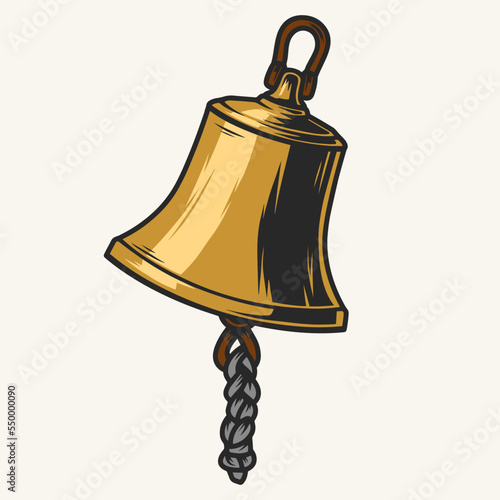 Ships bell vintage colorful logotype