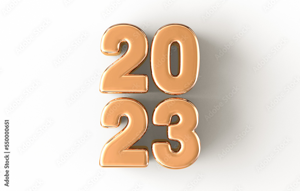 Number 2023 3D Gold Number 2023 3D Gold