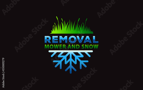Illustration graphic vector of commercial snow removal services company in the winter logo design template