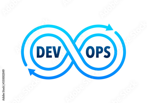 Devops software development methodology. Dev Ops Software. Vector stock illustration.