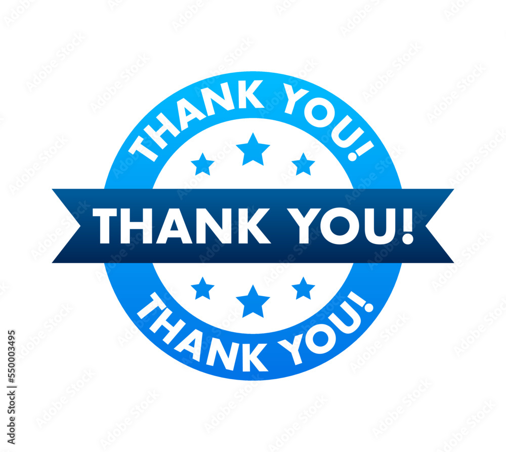 Thank you green label on white screen. Vector stock illustration. Thank you green label on white screen. Vector stock illustration.