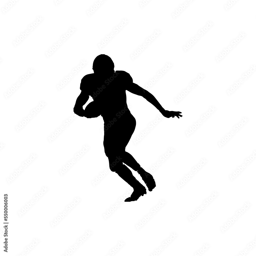 American football player icon. Simple style American football player tournament poster background symbol. brand logo design element. American football player t-shirt printing. Vector for sticker.