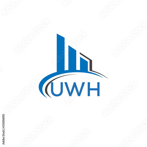 UWH letter logo. UWH blue image. UWH Monogram logo design for entrepreneur and business. UWH best icon.	
 photo