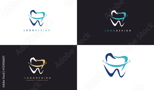 Dental smile logo design template element.