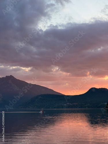 sunset over the lake