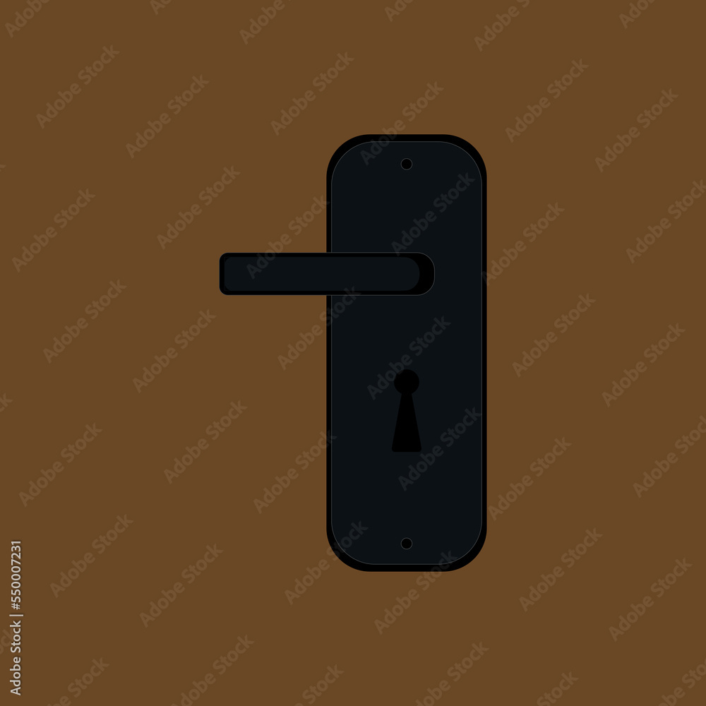 Vector illustration of a door latch and keyhole, vectorized flat design. Vector illustration of a door latch and keyhole, vectorized flat design.