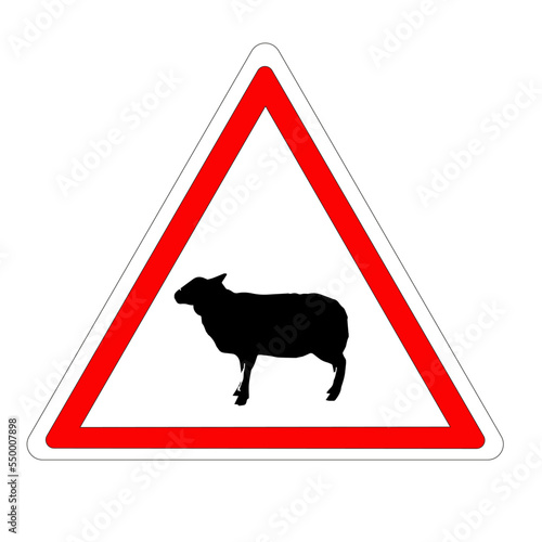 Panneau de signalisation français Passage d'animaux domestiques