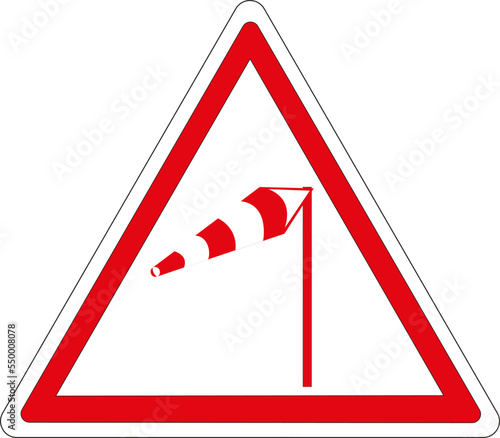 Panneau de signalisation français : Risque de forts vents latéraux