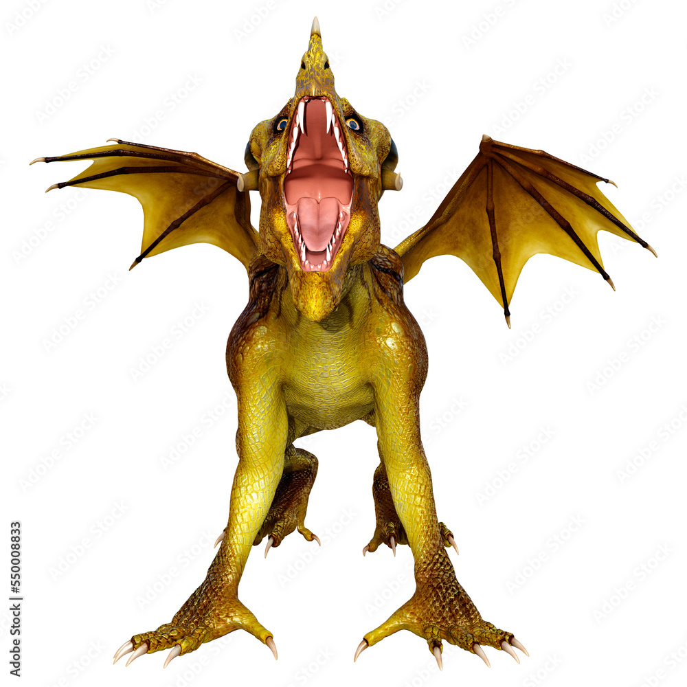 Fototapeta premium 3D Rendering Fairy Tale Dragon on White