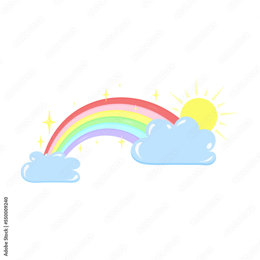 bright sky and filled with colorful rainbows bright sky and filled with colorful rainbows