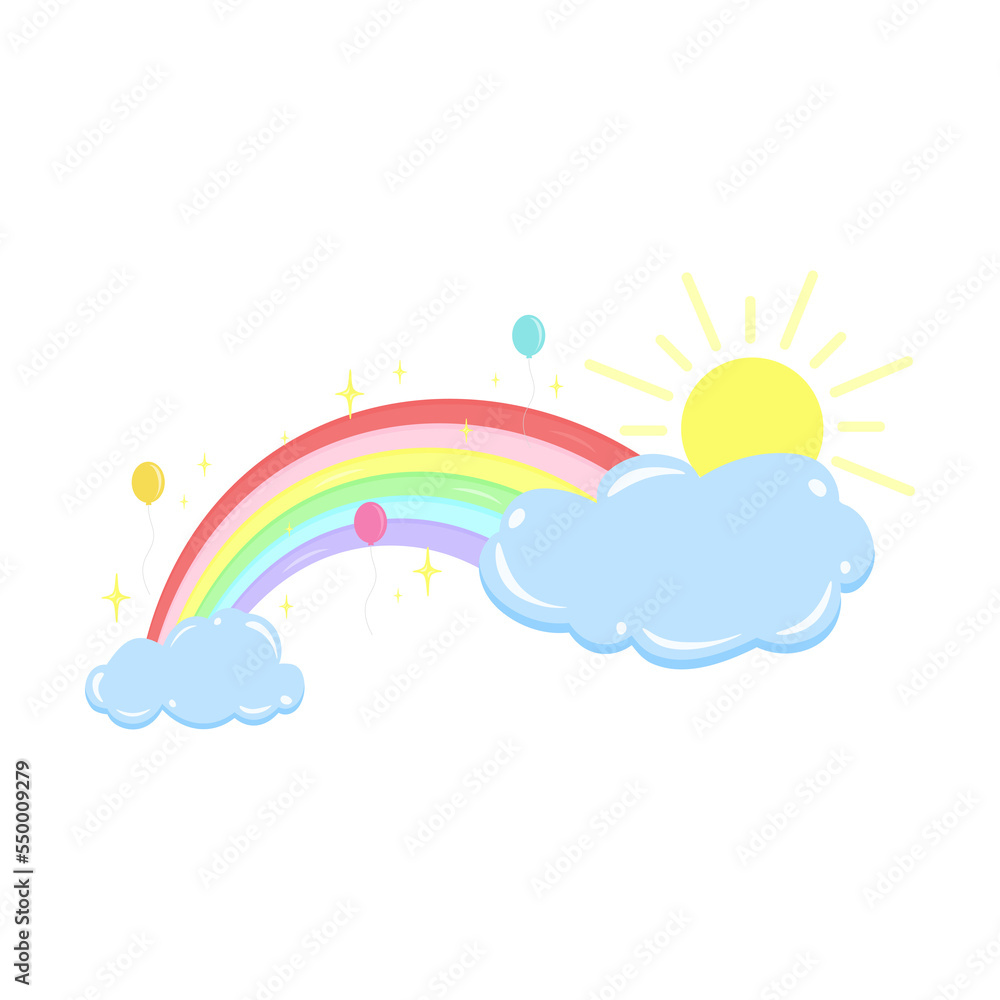 bright sky and filled with colorful rainbows bright sky and filled with colorful rainbows