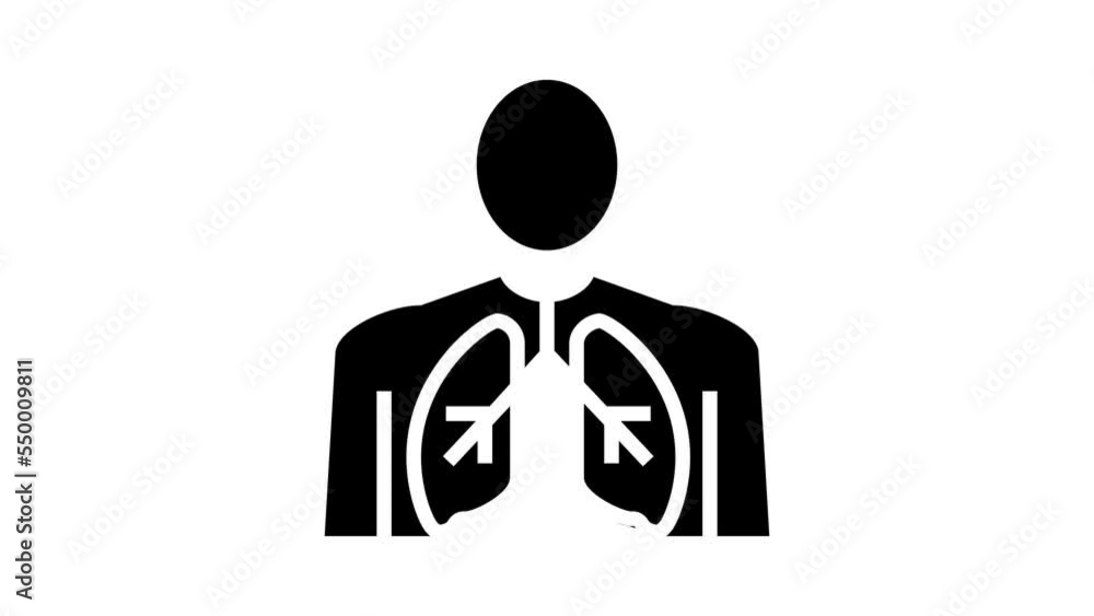 shortness of breath glyph icon animation shortness of breath glyph icon animation