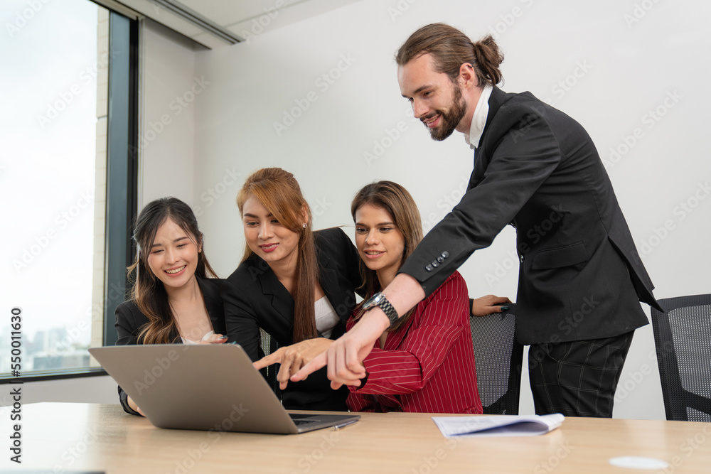 Group of professional business people are working in conference room, Smiling businesspeople having a discussion in an office Group of professional business people are working in conference room, Smiling businesspeople having a discussion in an office