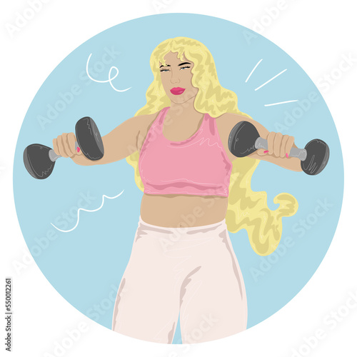 Girl lifting weights profile icon