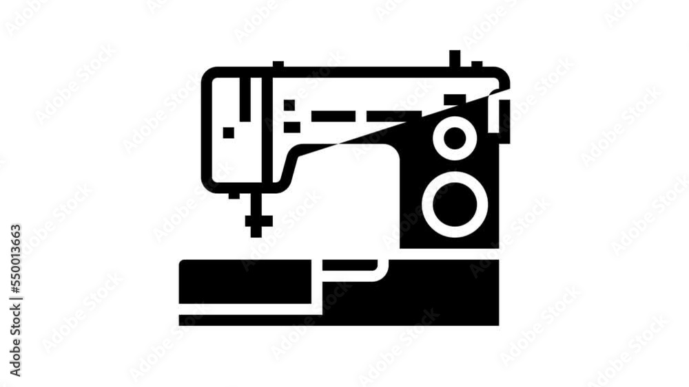 sewing machine line icon animation sewing machine line icon animation