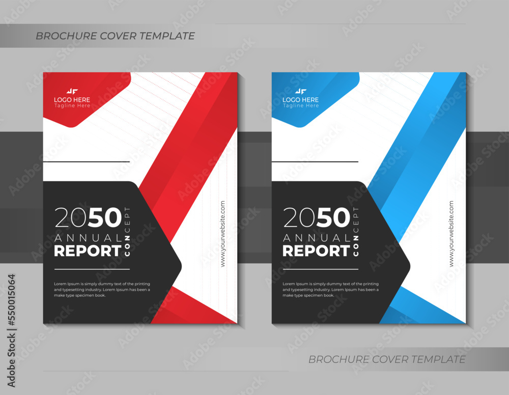 Modern corporate business annual report design or brochure cover template