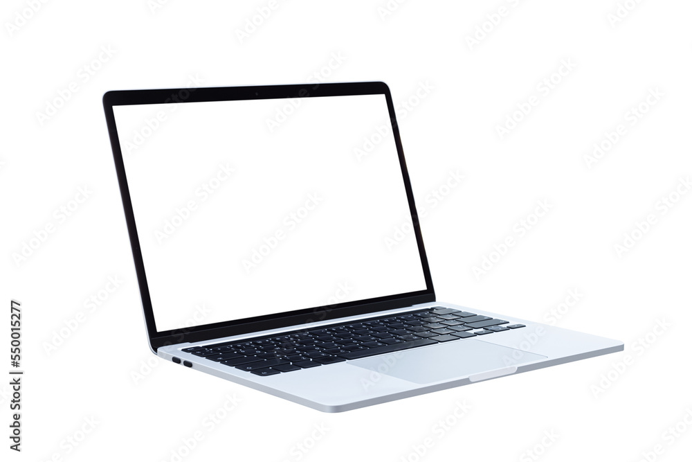 Laptop computer with blank transparent screen and background- PNG format. Laptop computer with blank transparent screen and background- PNG format.