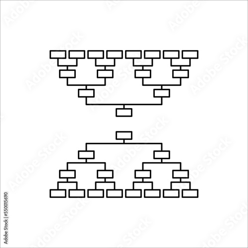 Tournament bracket icon. Outline league table vector icon on white background.