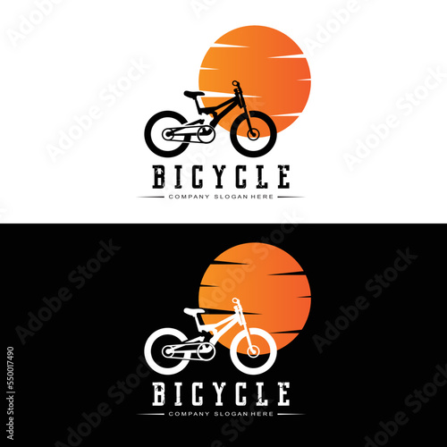 Bicycle Logo, Casual Vehicle Vector, Design Suitable For Bike Shops, Sports Branches, Mountain Bikes, And Kids Bikes