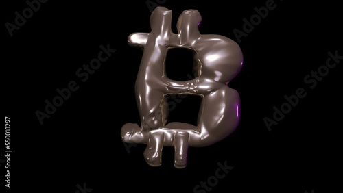 Bitcoin balloon, floating bitcoin-shapped giant balloon.