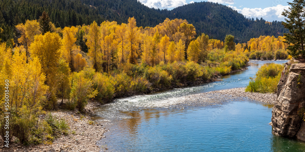 River near Grand Teton National Park. USA.