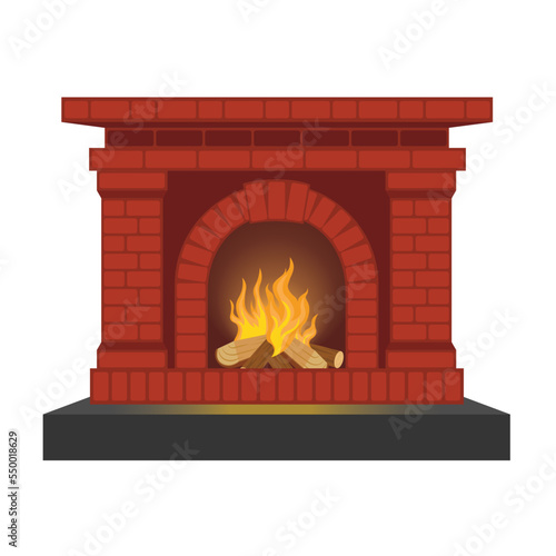 Vector illustration of a fireplace