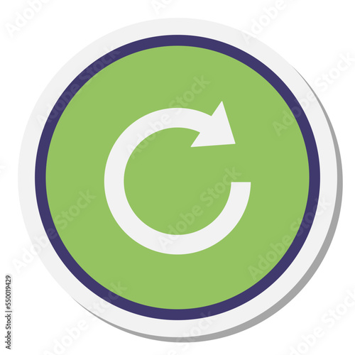 green refresh icon vector button