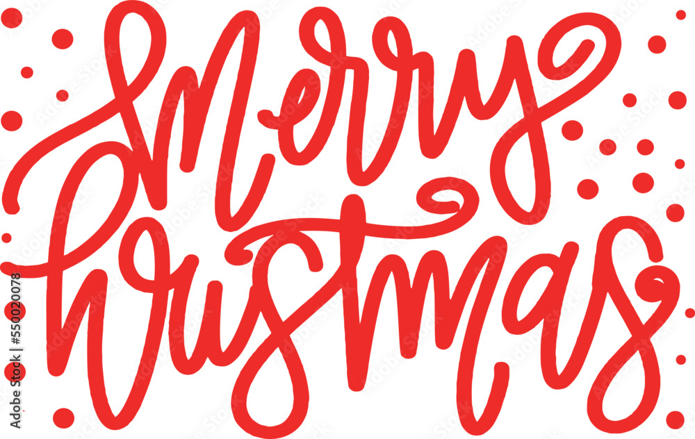 Merry christmas lettering design card template. Vector Illustration
