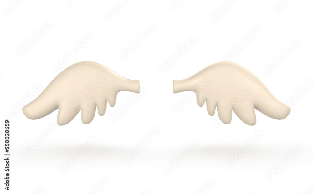 3d white angel wings in cartoon minimal style. Vector illustration 3d white angel wings in cartoon minimal style. Vector illustration
