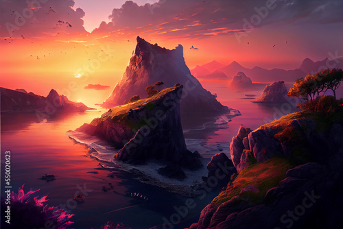 breathtaking peninsula by the ocean at sunset