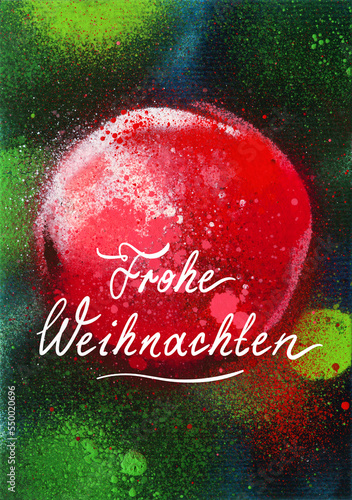 Tapety artystyczne Weihnachtskarte Weihnachtskugel Graffiti Spray Postkarte