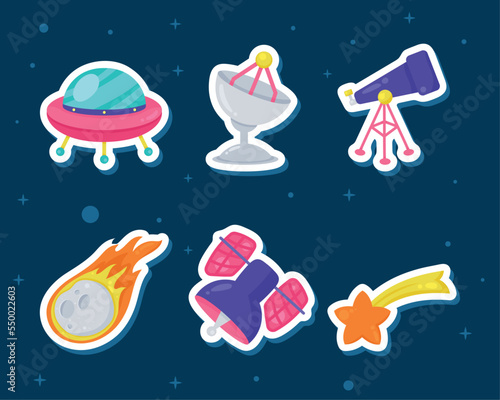 six space outer icons