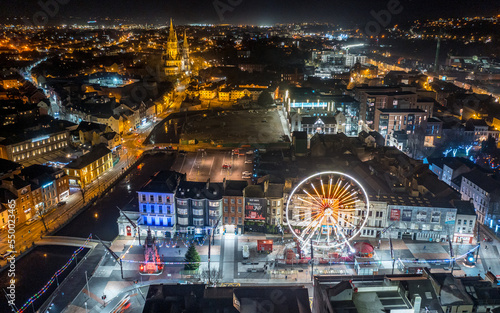 Cork City at night, Ireland, January 2022