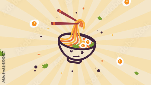 Delicious ramen soup background